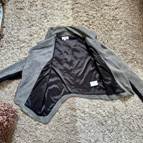 Helmut Lang Gray Lamb Leather Biker Moto Jacket Asymmetrical Women’s Size XS-S - Picture 5 of 15